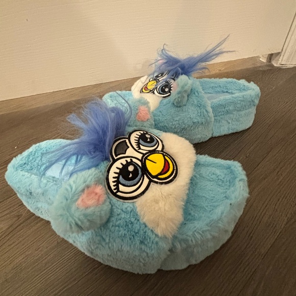 NWOB Dolls Kill x Furby Blue Furry Sandals - Picture 2 of 7